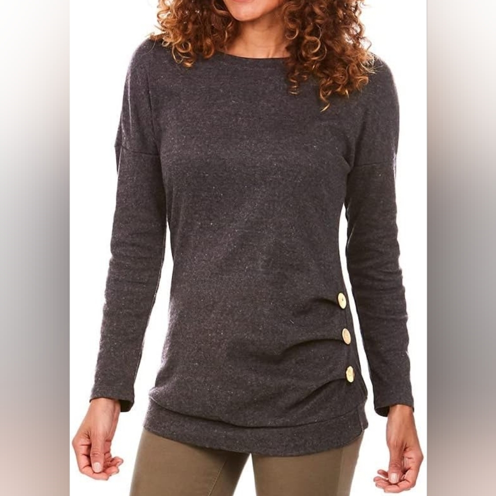 Side Button Accent Tunic